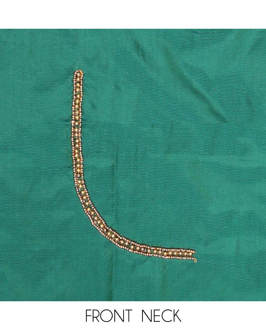 Green floral design aari embroidered material blouse