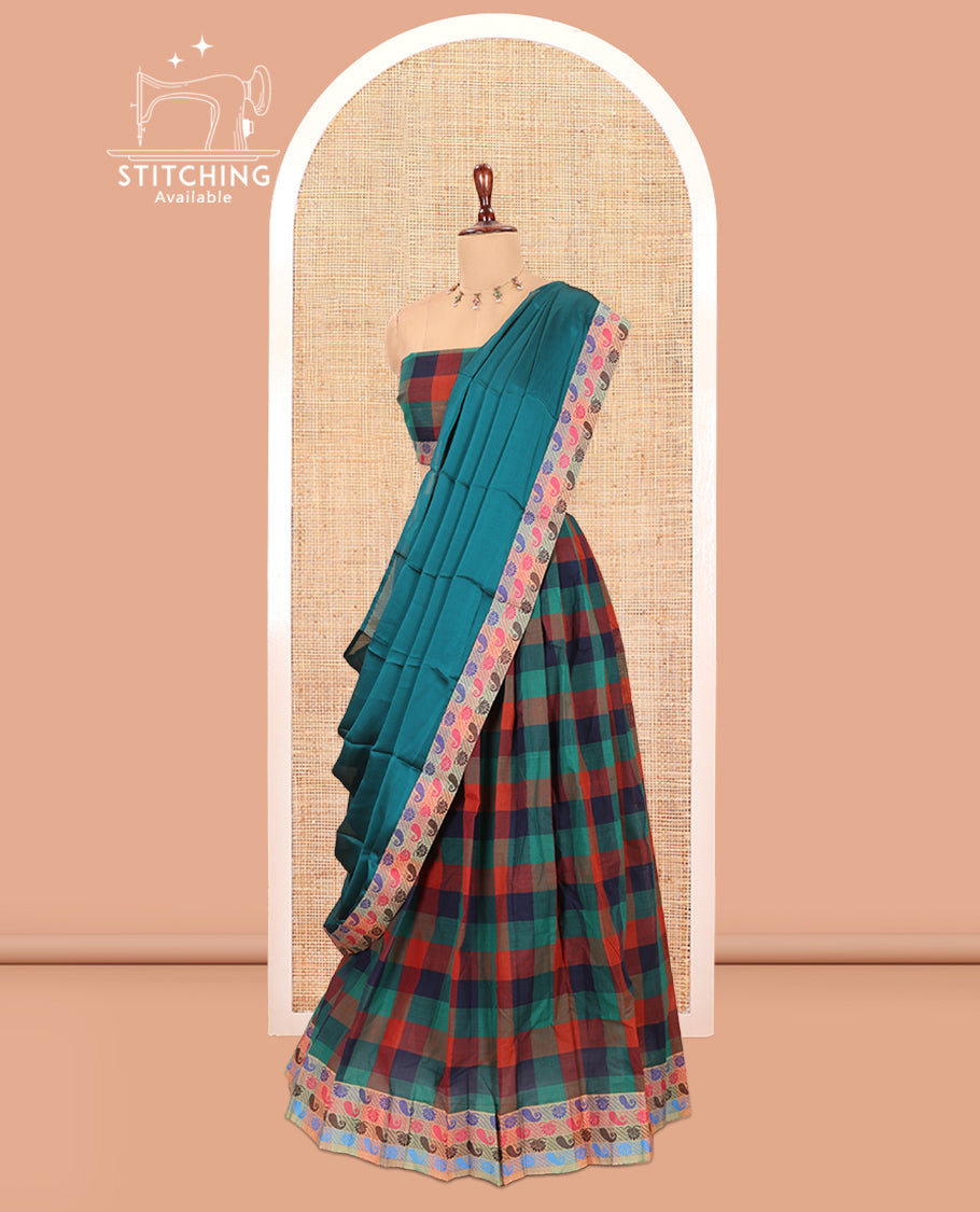 Multi-Color Chettinad Cotton Half-Saree