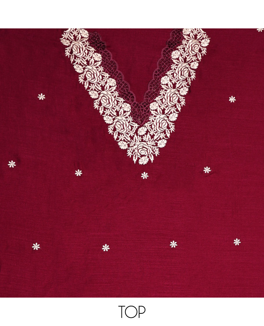 Maroon Material Chudidar Set