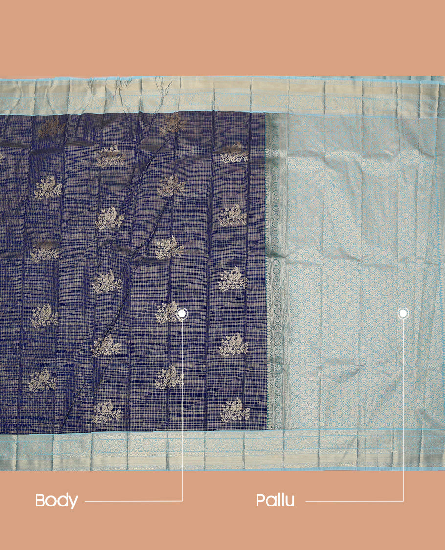 Blue Zari Border Budget Silk Saree