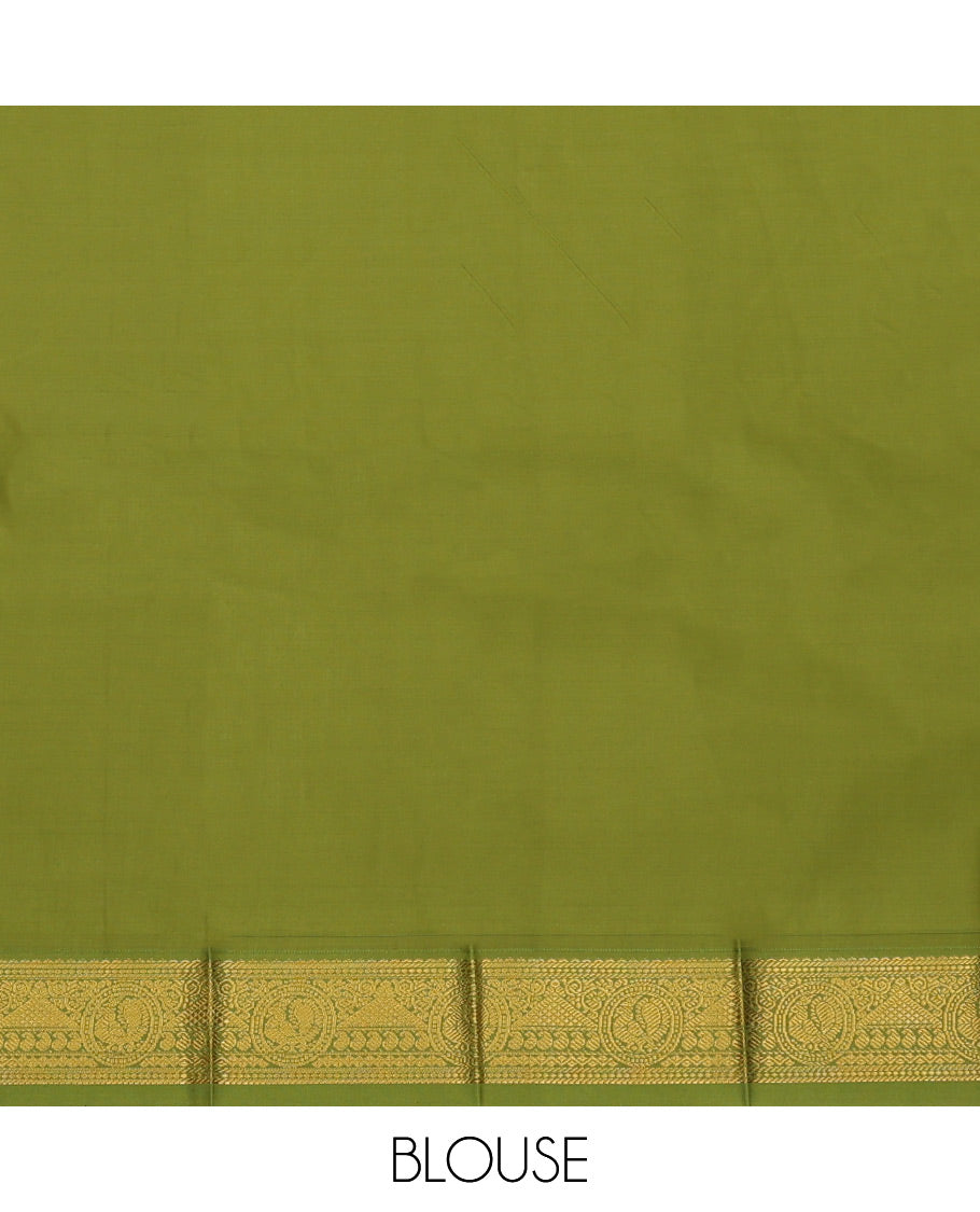 Baby Pink Budget Silk Saree, Woven with Zari Buttas and Stripes, Complemented by a Contrast Traditional Zari Border, Geometric Pallu, and Contrast Blouse