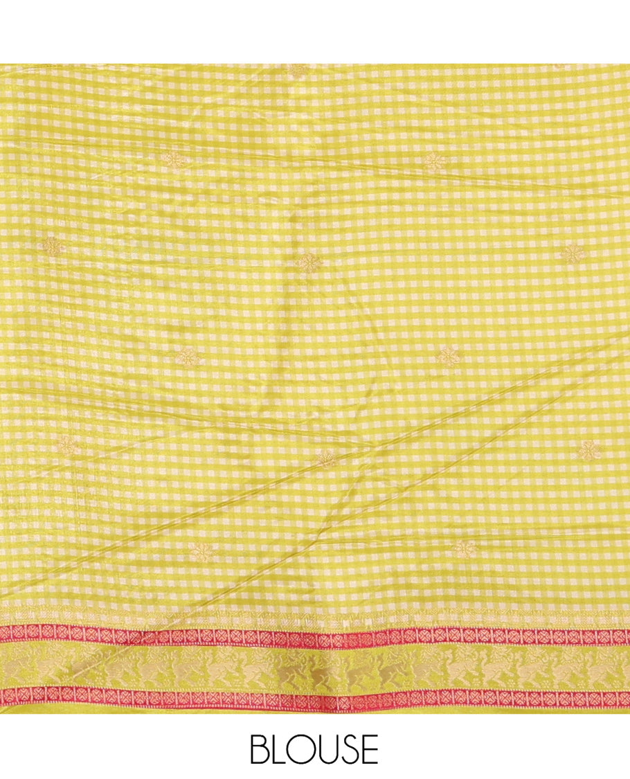 Rama Blue Raindrop Butta Semi-Mysore Silk Saree