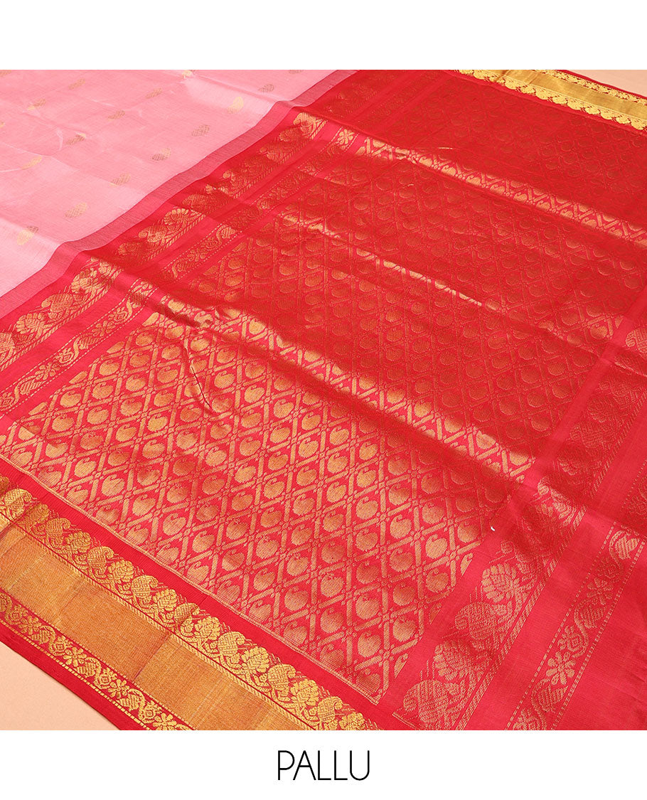 Pink Kuppadam Silk Saree