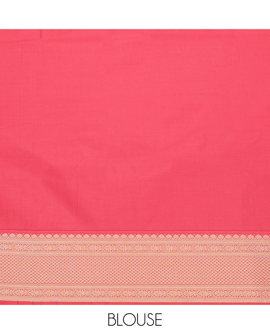 Brown Budget Silk Saree, Masterfully Woven with Zari Buttas and Stripes on Its Body, Complemented by a Contrast Traditional Zari Design Border, Jaal-Patterned Pallu, and Paired with a Contrast Blouse