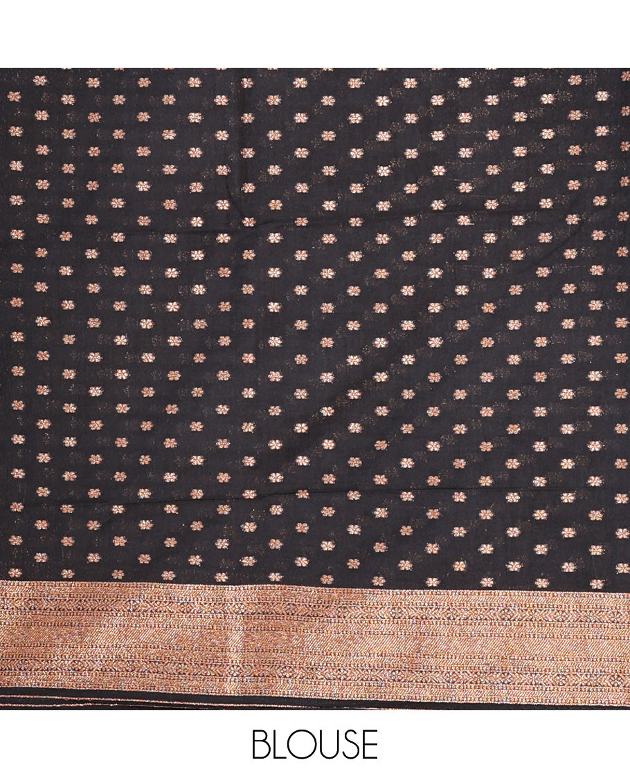 Black Fancy Crepe Saree