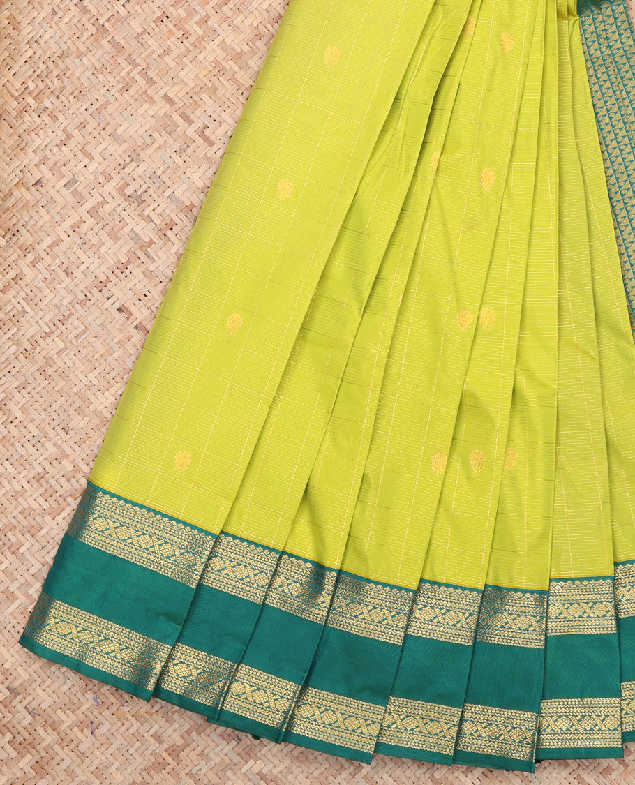 Green Rettai Pattu Border Budget Silk Saree