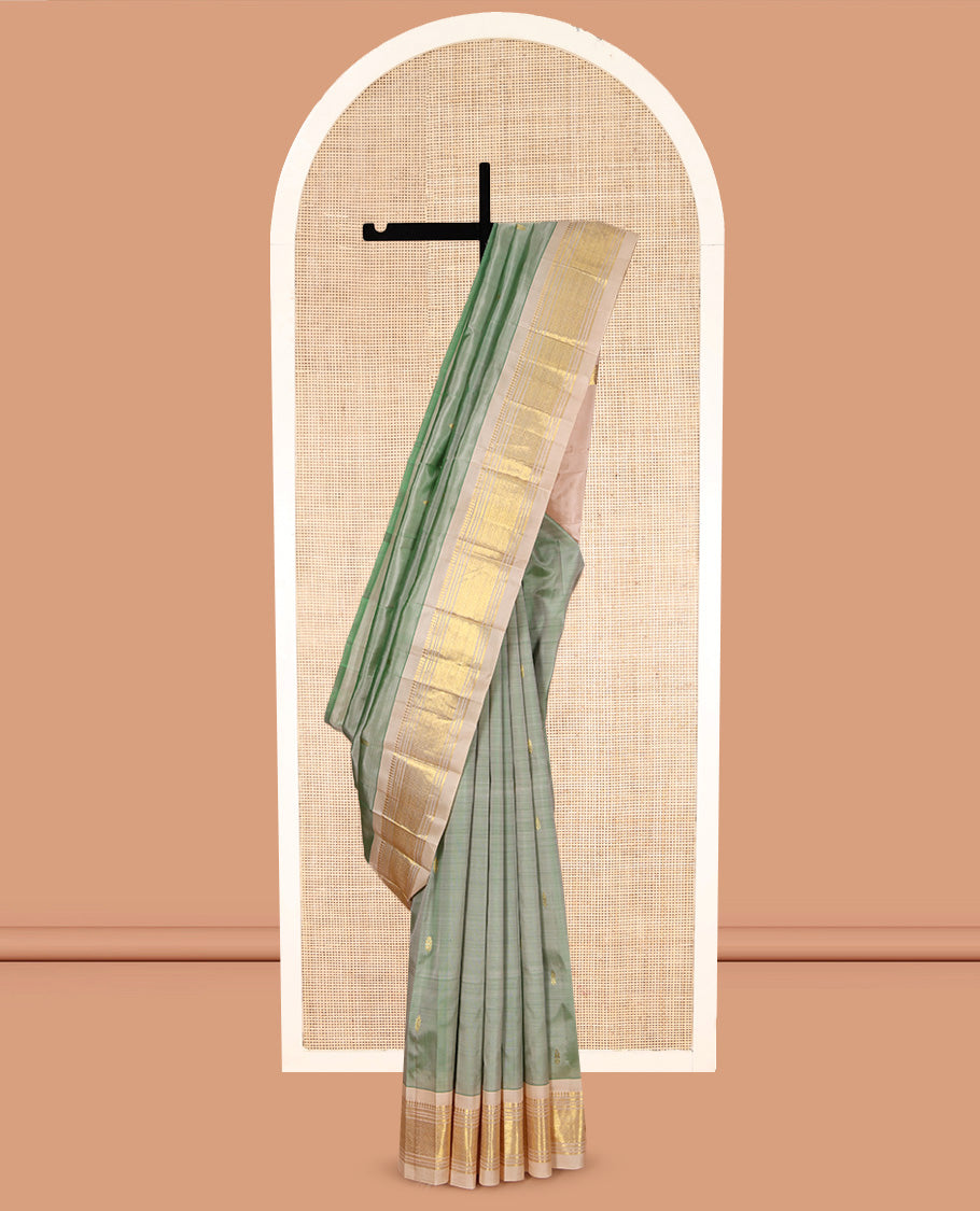 Pale Green Kanchipuram Silk Saree