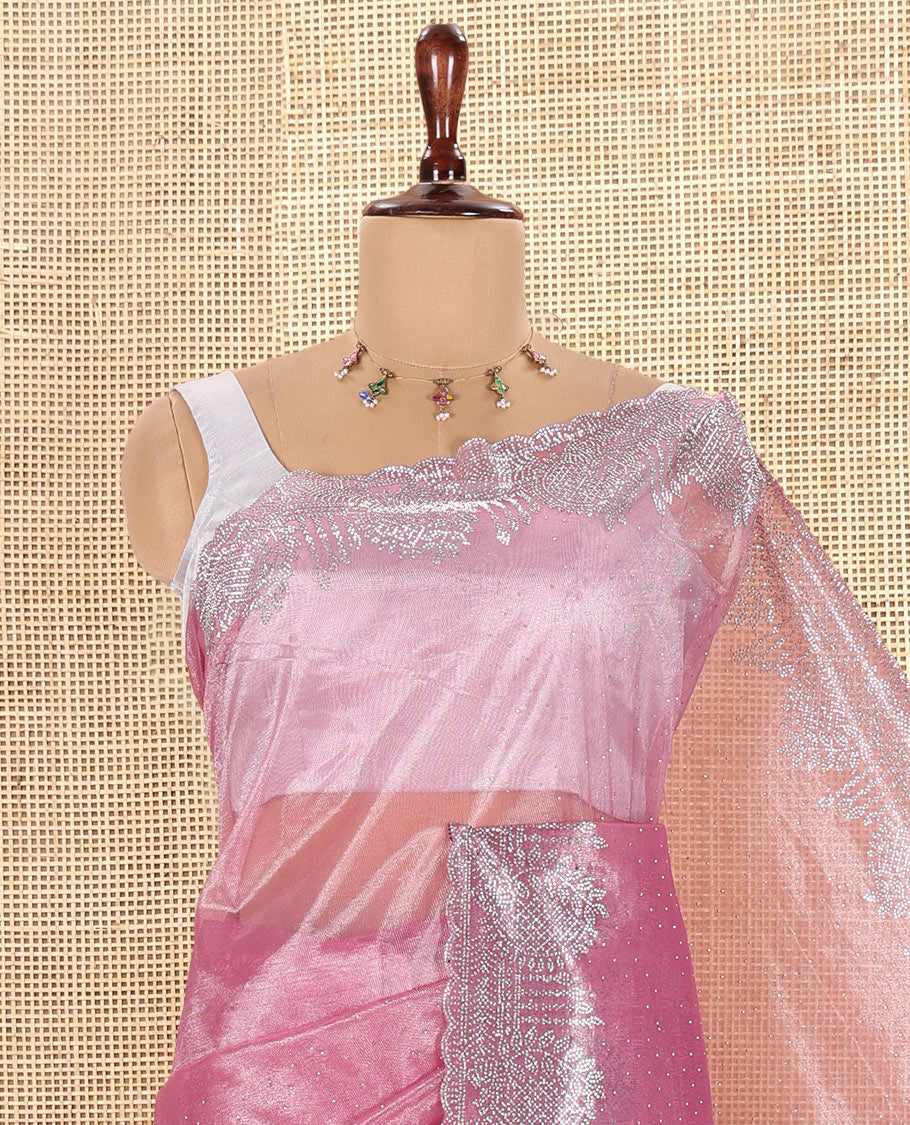 Pink Twill Net Saree