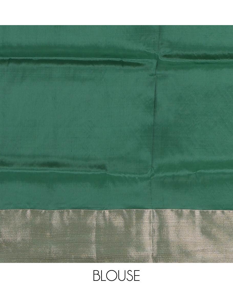 Orange zari buttas Uppada saree, bavanji border, and contrast traditional zari pallu