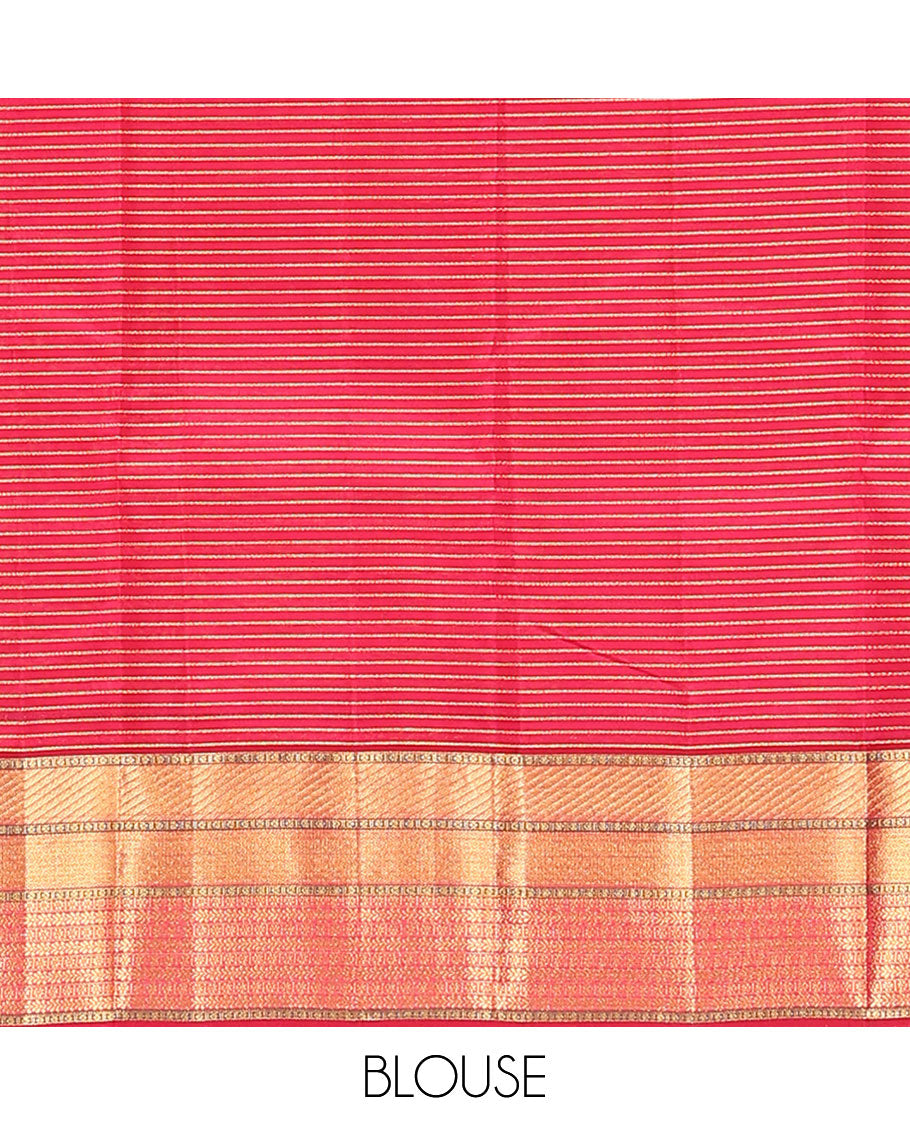 Purple Vasundhara Lite Silk Mix Saree, Decked Up with Zari Checks on Its Body, Complemented by a Contrast Border of Stripes and Kamalam Designs, Intricately Designed Pallu, and Paired with a Contrast Blouse