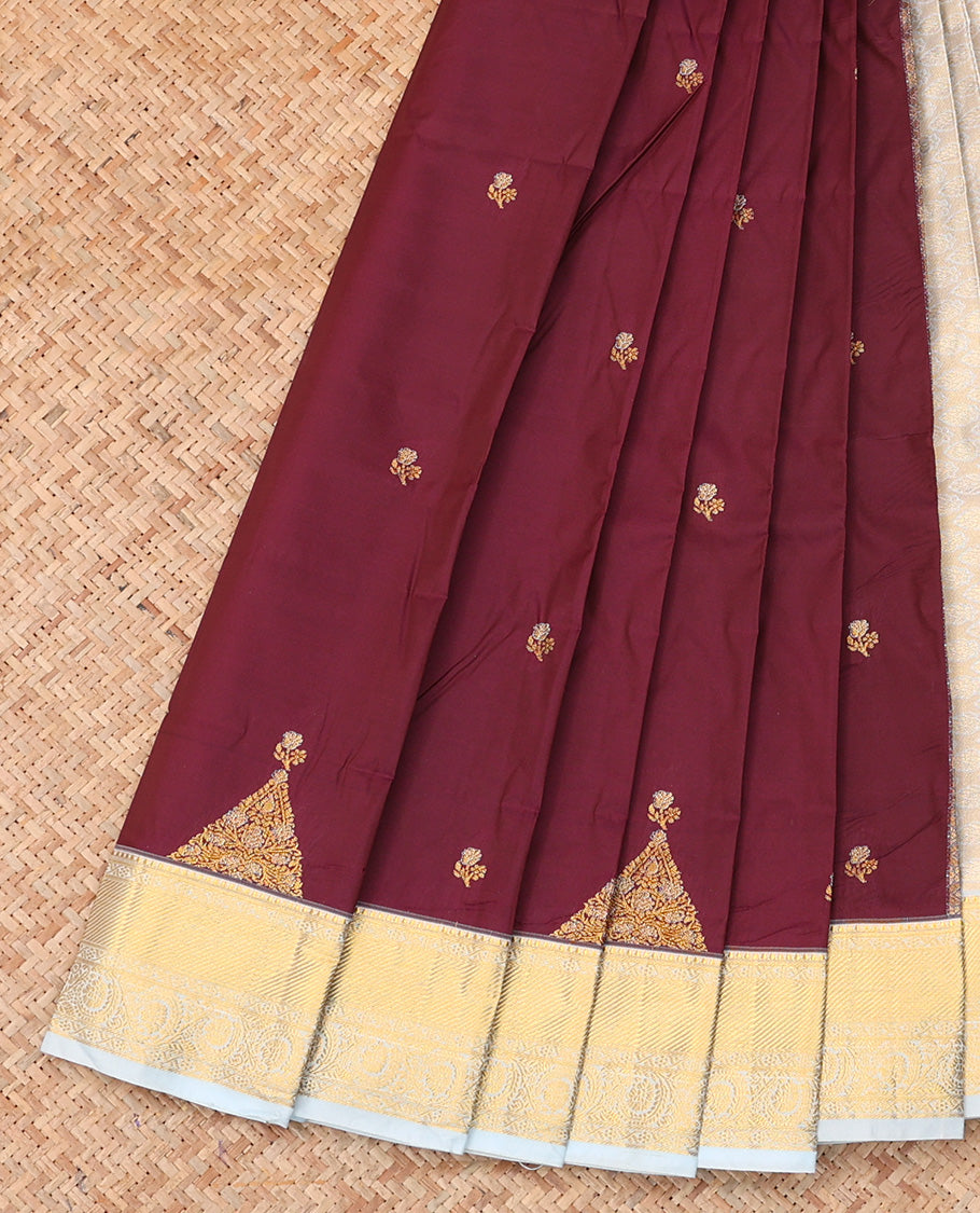 Maroon Budget Silk Saree