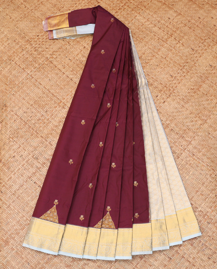 Maroon Budget Silk Saree