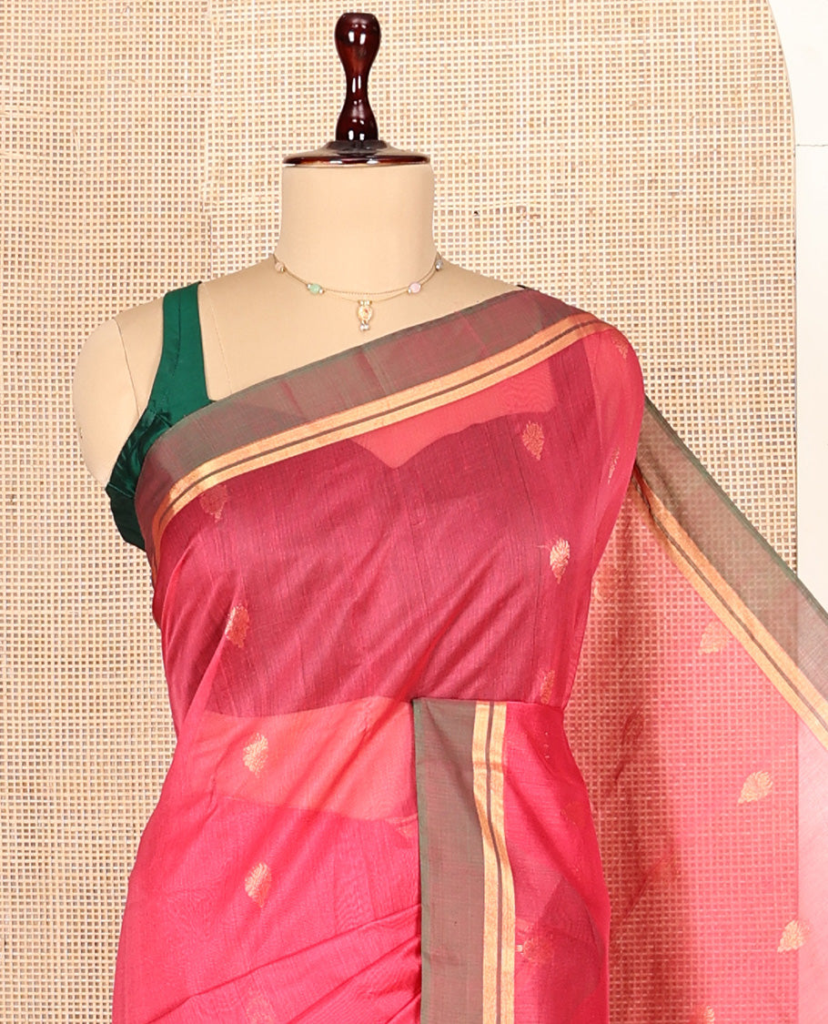 Pink Silk Cotton Saree