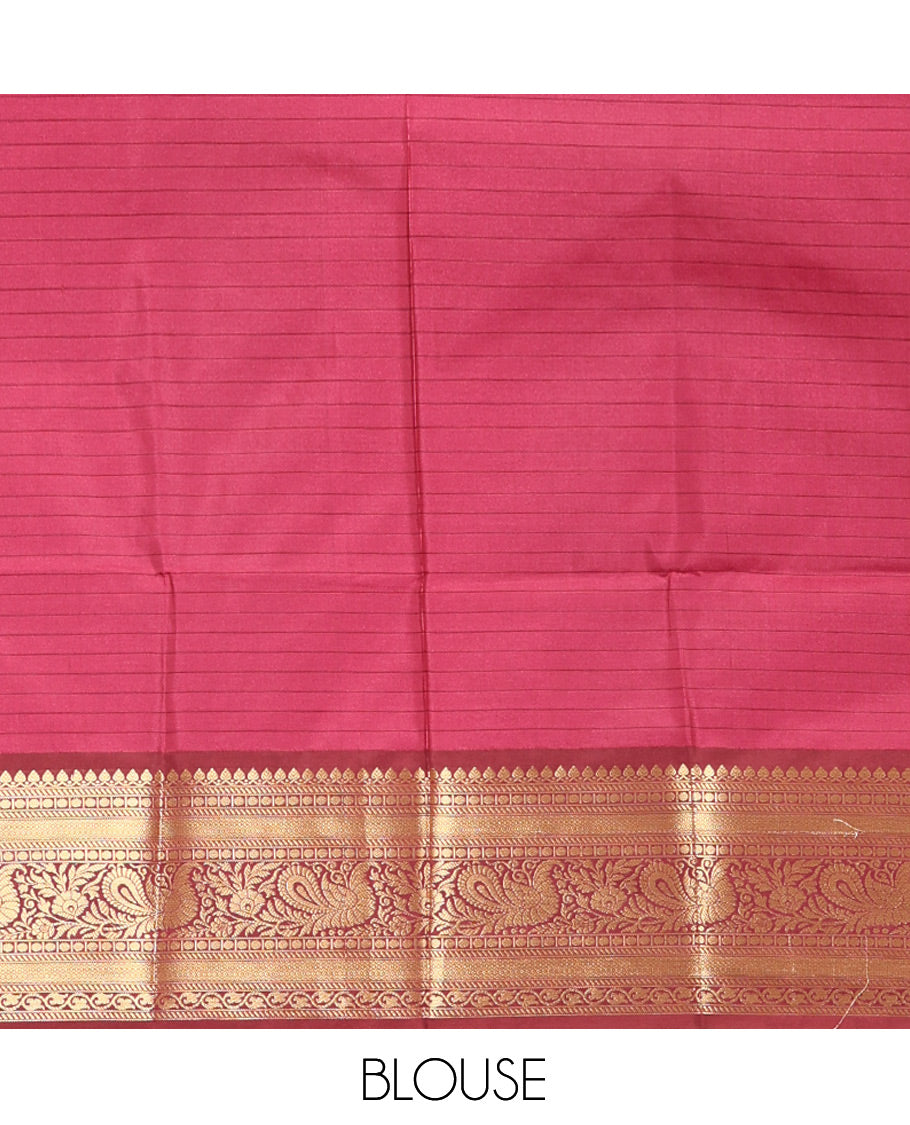 Magenta Semi-Katan Silk Saree