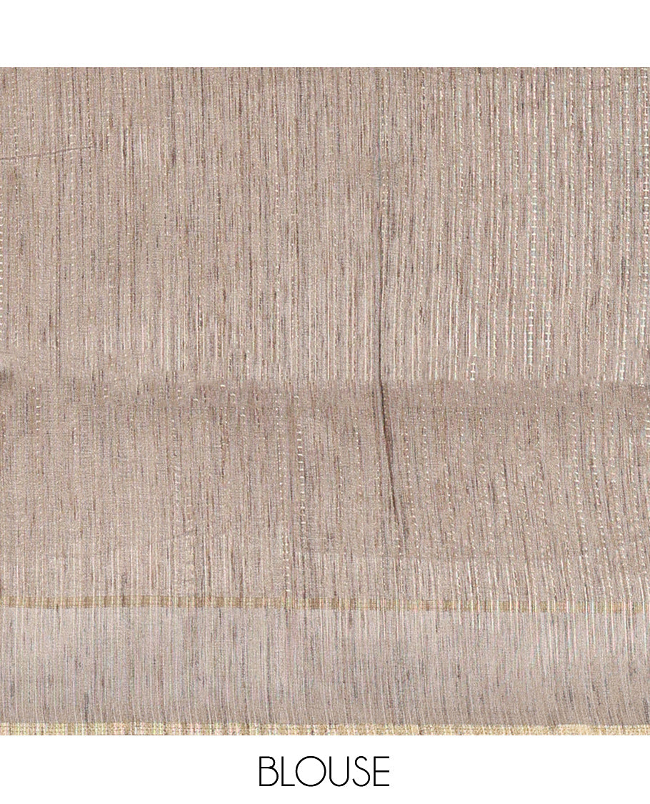 Brown Fancy Tussar Saree