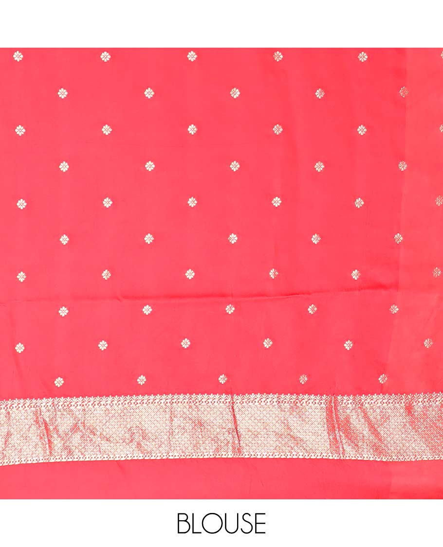 Red striped mushru silk saree with animal motifs border & intricate jaal design pallu