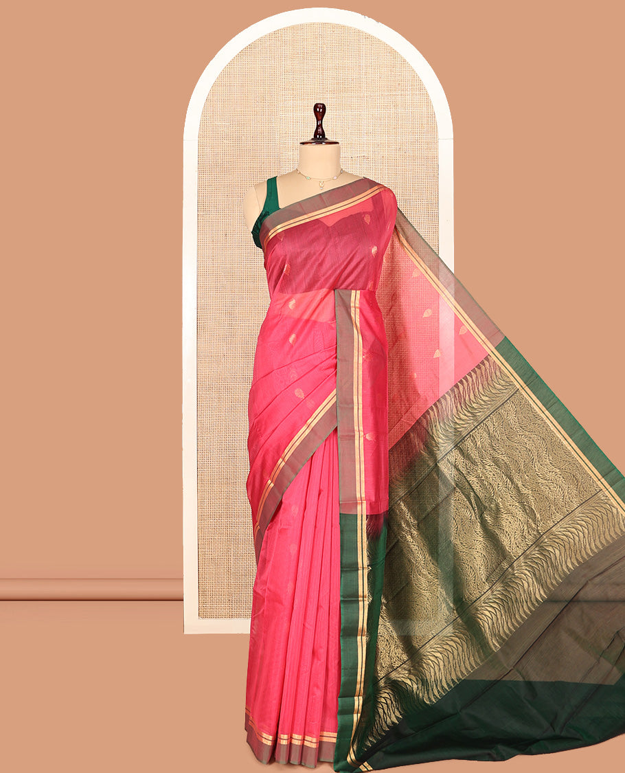 Pink Silk Cotton Saree
