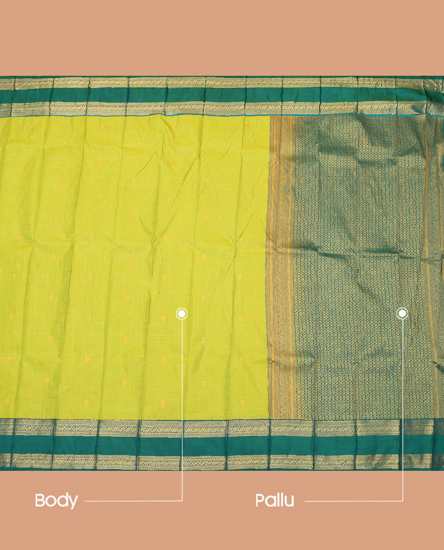 Green Rettai Pattu Border Budget Silk Saree