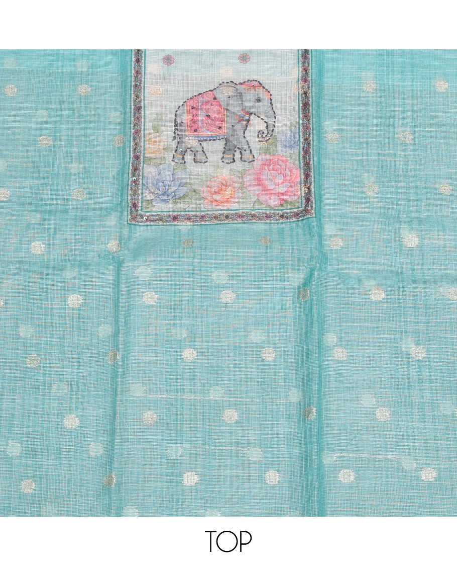 Blue Kota Cotton Material Chudidar Set