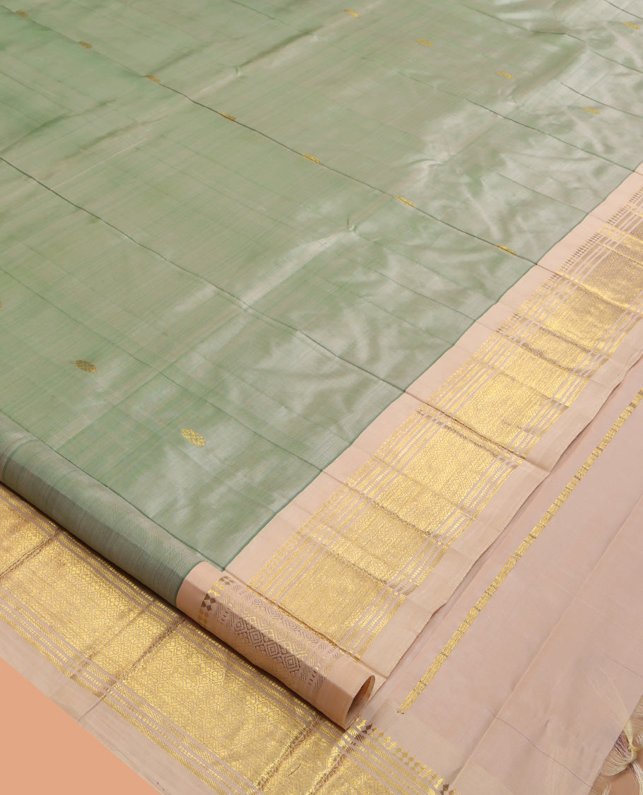 Pale Green Kanchipuram Silk Saree