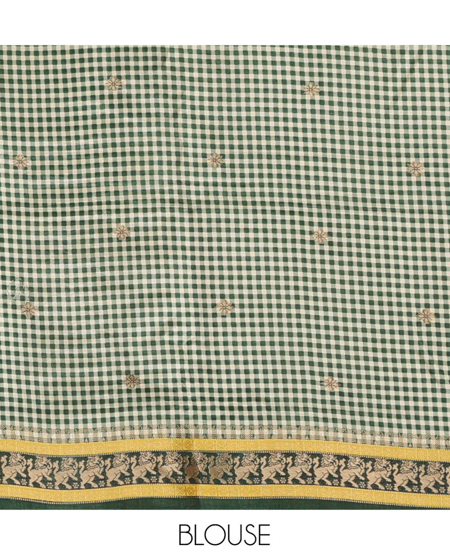 Rani Pink Raindrop-Buttas Semi-Mysore Silk Saree