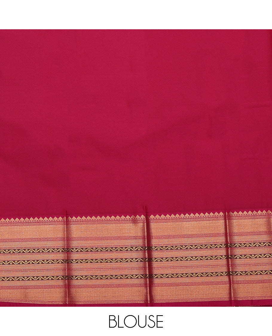 Brown Budget Silk Saree, Opulently Embellished with Zari Buttas All Over Its Body, Complemented by a Contrast Traditional Zari Design Border, Grand Pallu, and Paired with a Contrast Blouse