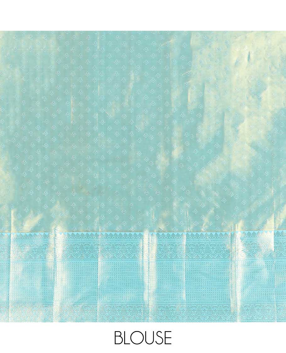 Purple leaf design kancheepuram tissue silk saree with contrast border of intricate zari design & argyle design pallu