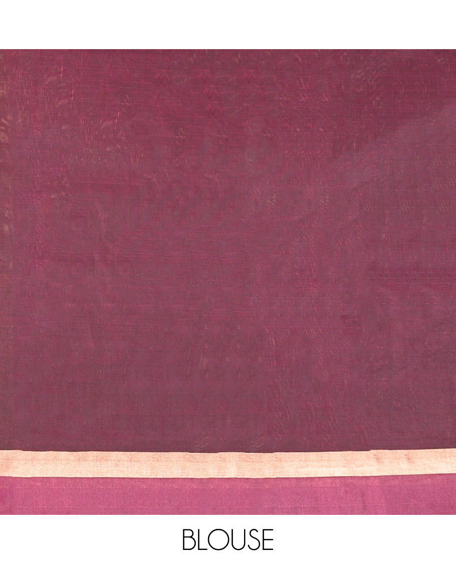 Brown Plain Silk Cotton Saree