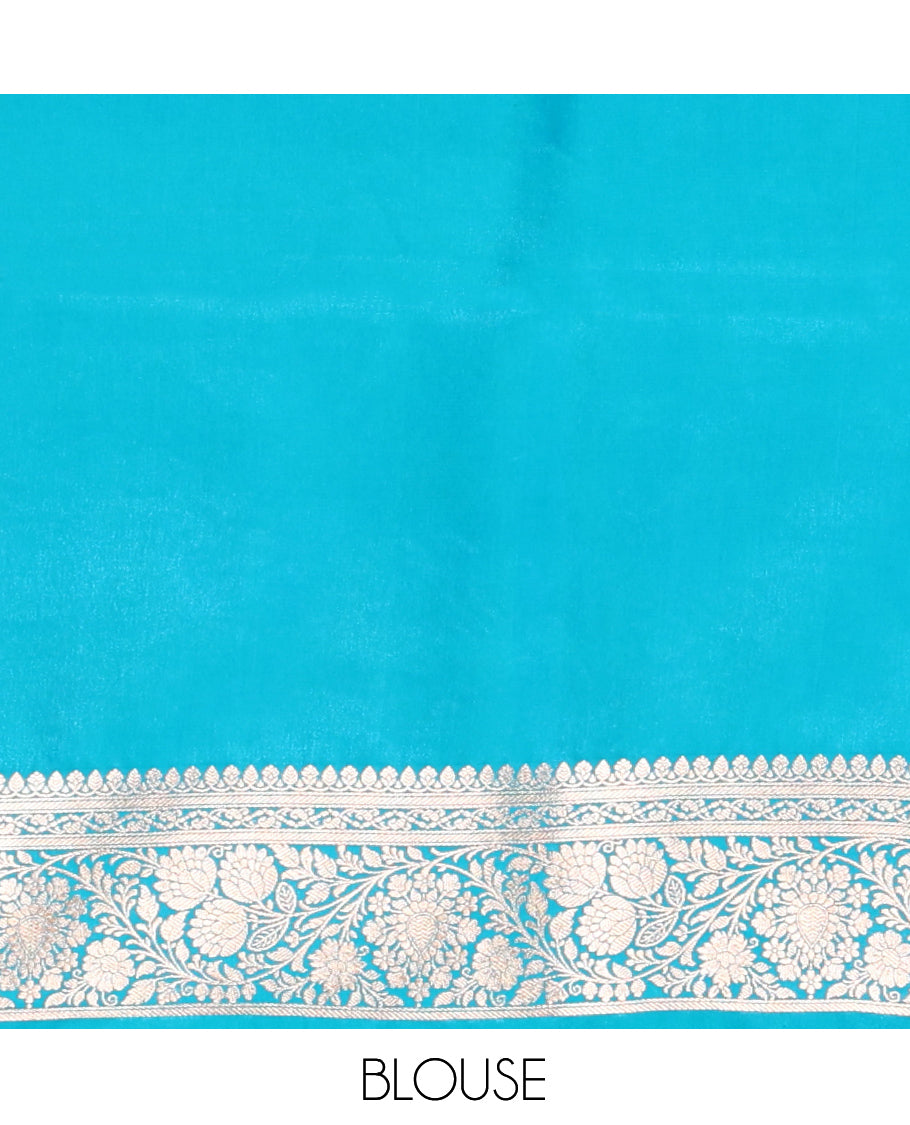 Blue Banaras Nylon Saree