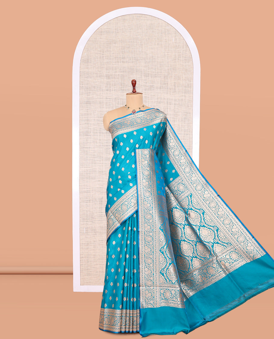 Blue Banaras Nylon Saree