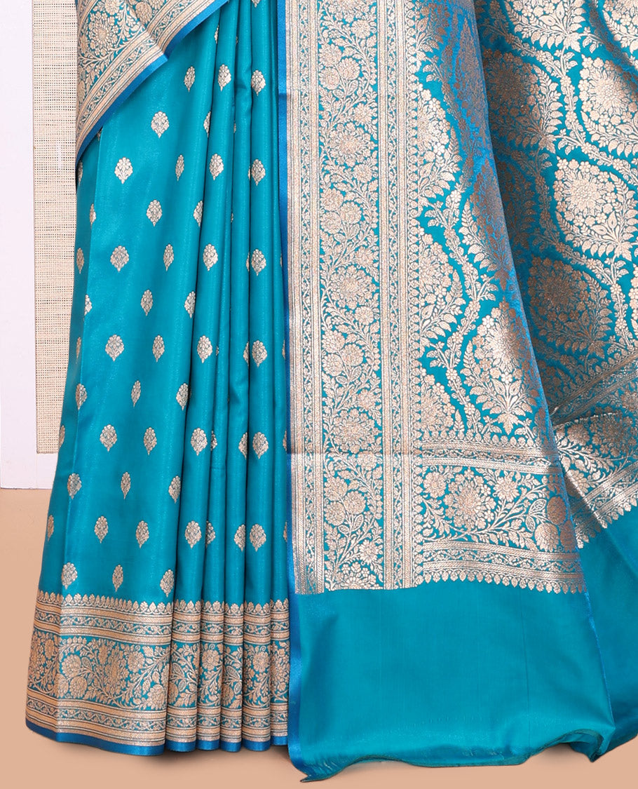 Blue Banaras Nylon Saree
