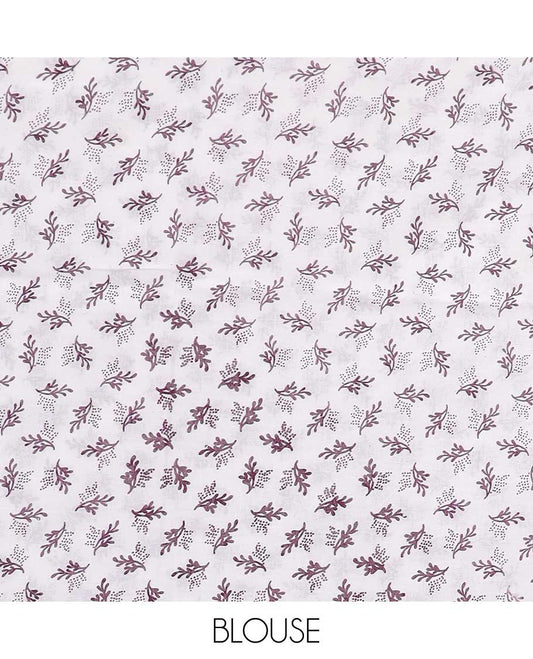 White hand motifs machine-printed kalamkari cotton saree with contrast human design border & floral, peacock design pallu