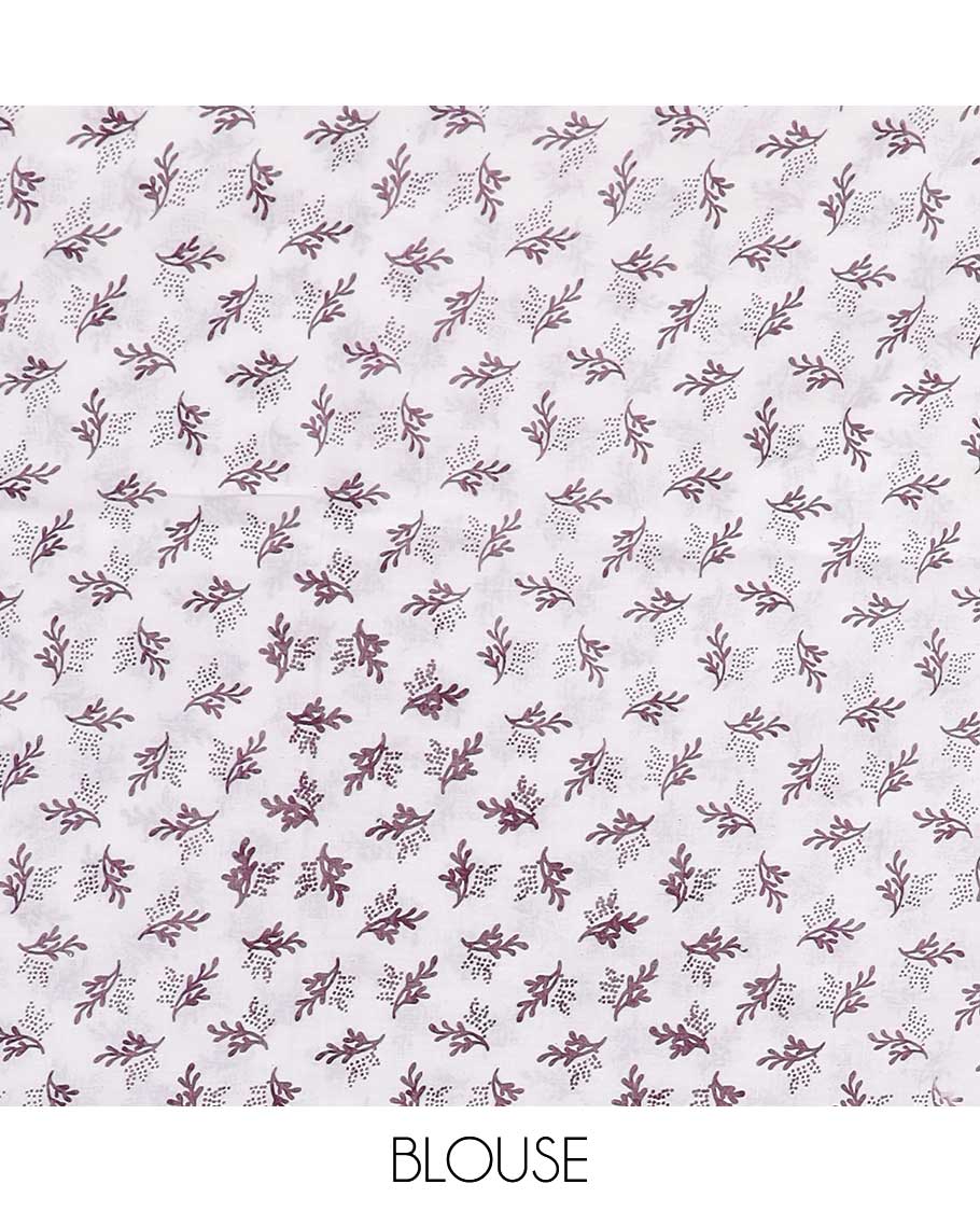 White hand motifs machine-printed kalamkari cotton saree with contrast human design border & floral, peacock design pallu