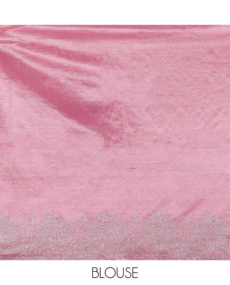 Pink Twill Net Saree