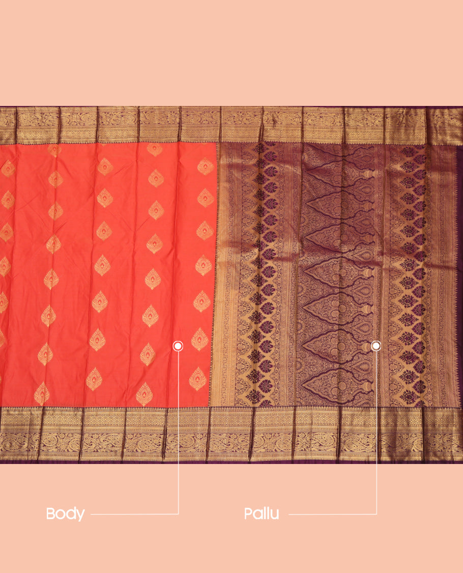 Orange Budget Silk Saree