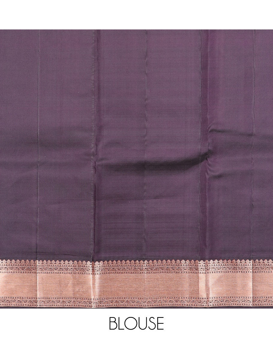 Red floral buttas silk saree with contrast intricate zari design border & checked, floral design pallu