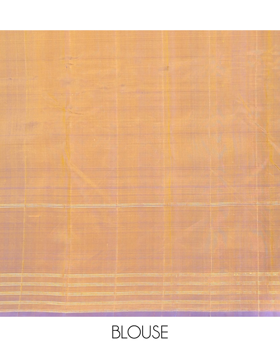 Green checked kancheepuram silk saree with contrast floral zari design & intricate zari design pallu