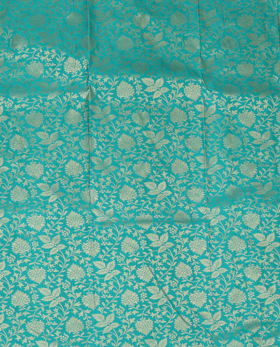 Blue Art Silk Pavadai Material Set