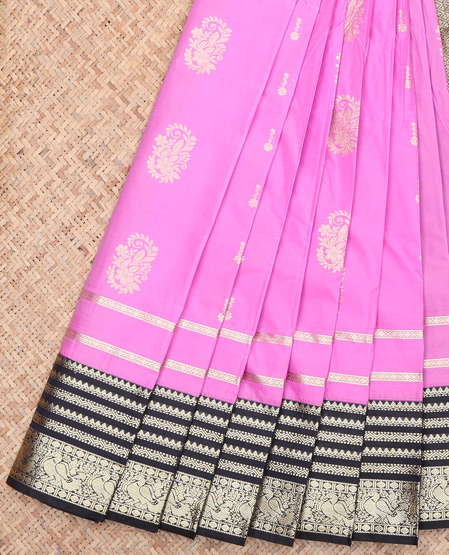 Pink Zari Butta Budget Silk Saree