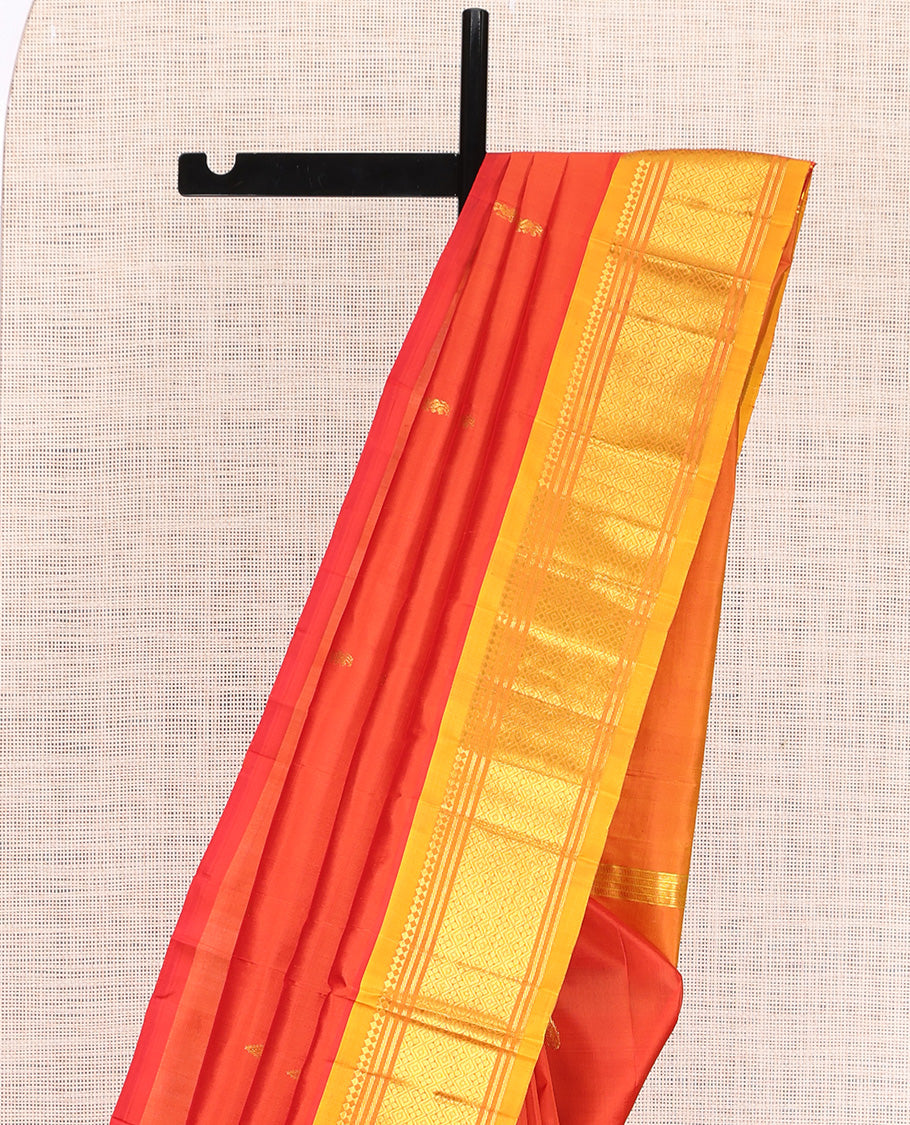 Orange Woven Kanchipuram Silk Saree