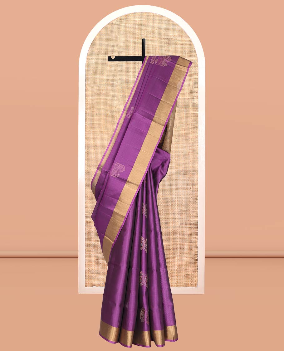 Purple Mayuri Lite Silk Mix Saree