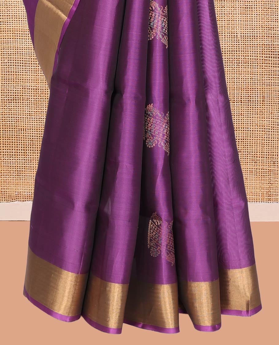 Purple Mayuri Lite Silk Mix Saree