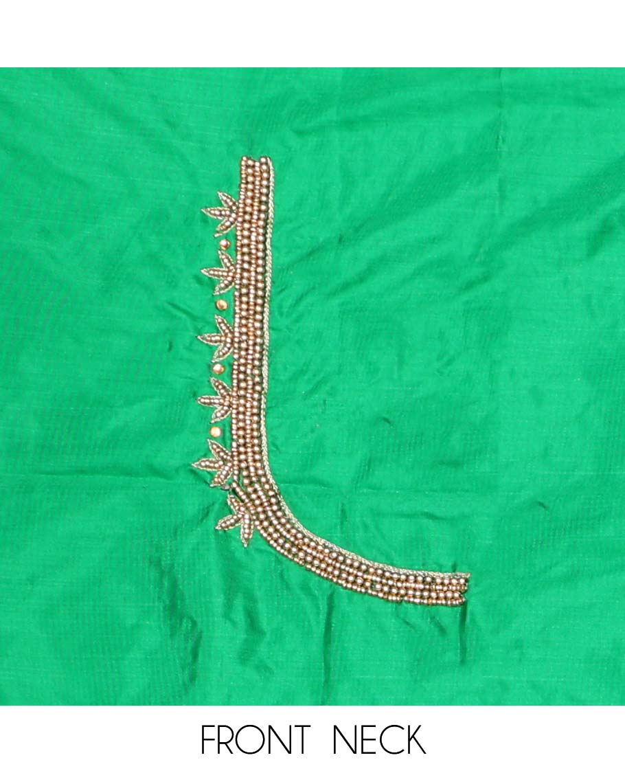 Green peacock aari embroidered material blouse