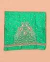 Green peacock aari embroidered material blouse