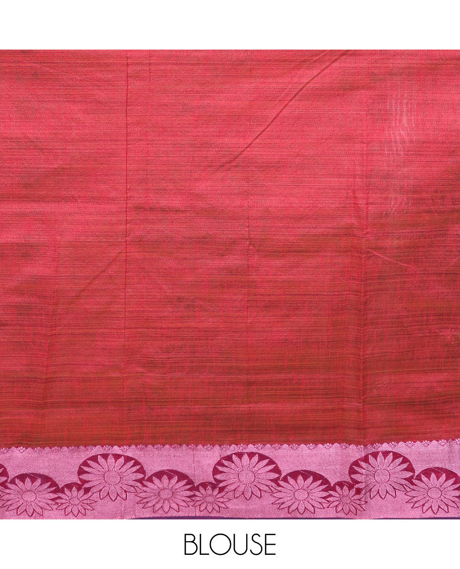 Turquoise warli village printed Andhra cotton saree, zari floral border, and contrast warli printed pallu