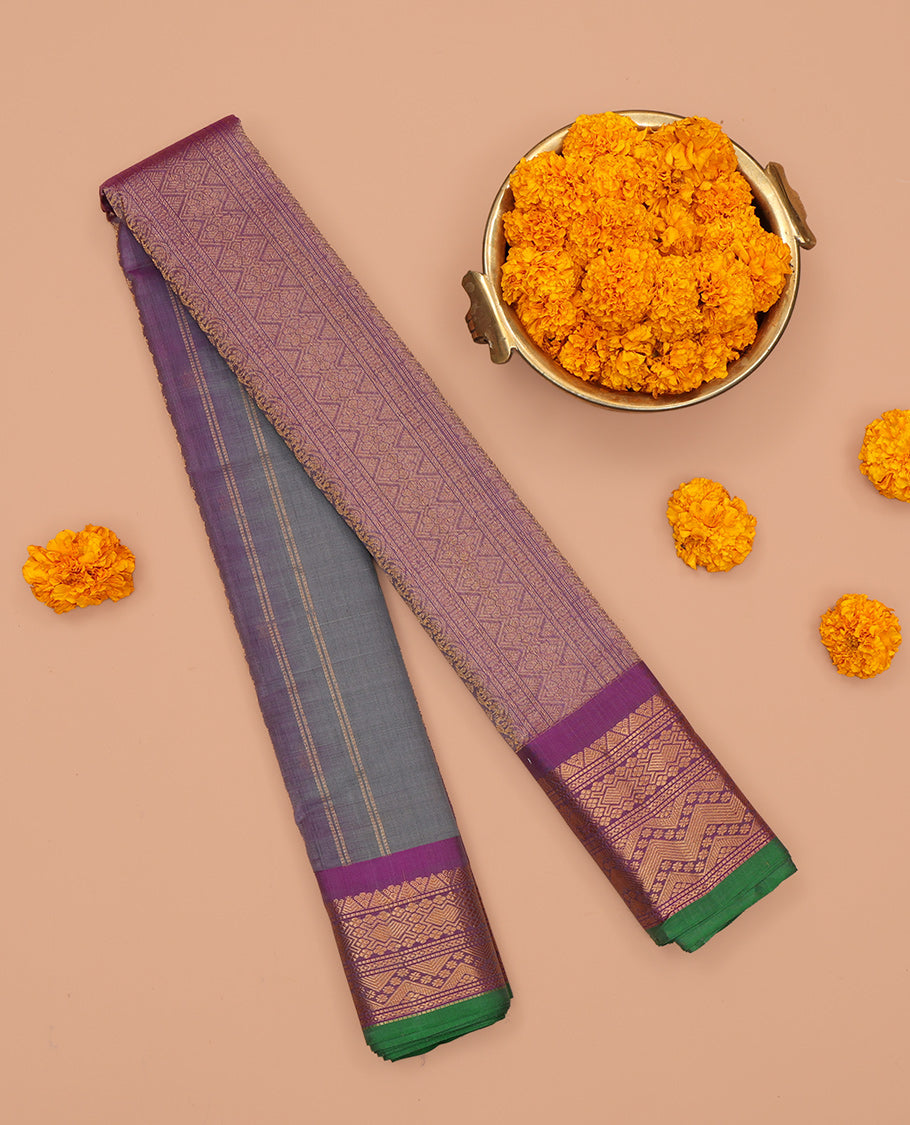 Grey Gadwal Silk Mix Saree