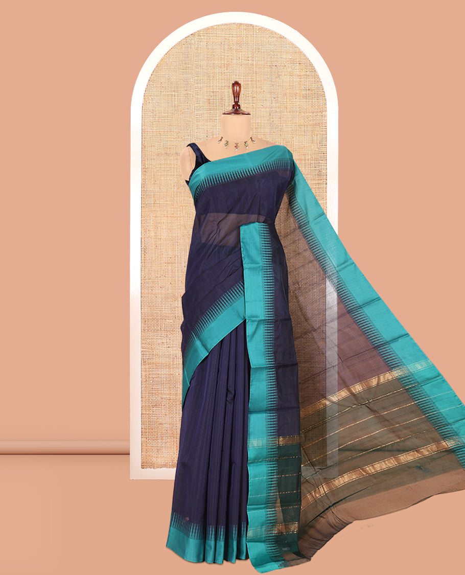 Navy Blue Semi-Silk Cotton Saree
