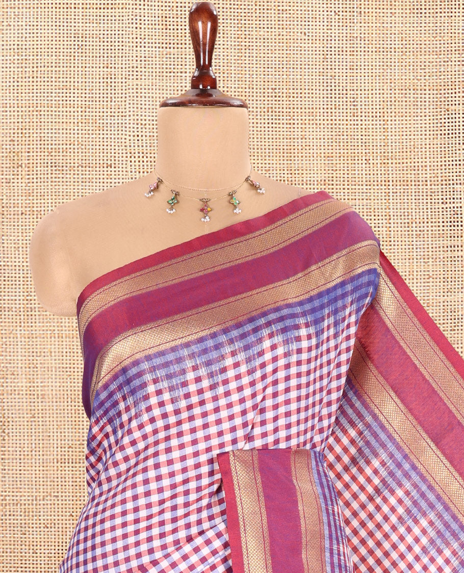 Rust Chettinad-Style Soft Silk Saree