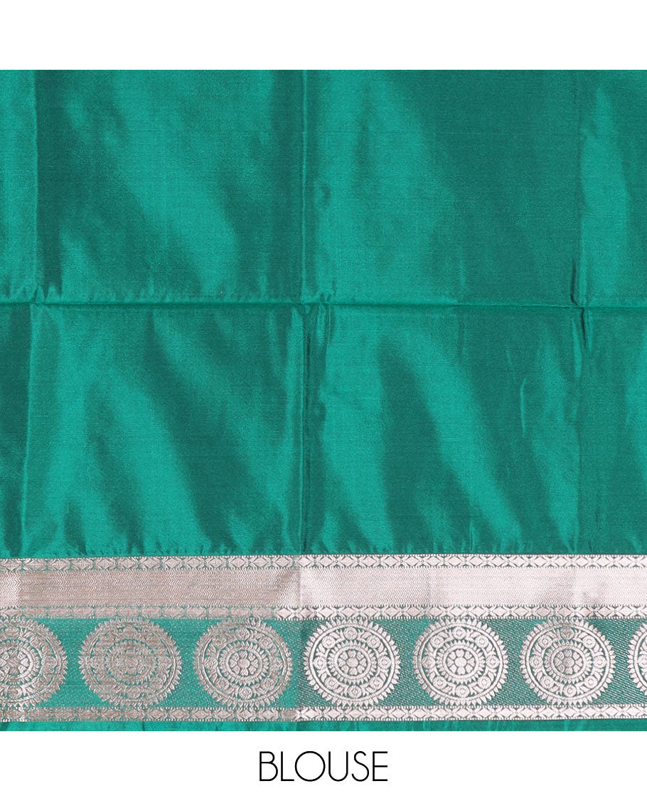 Honey zari buttas soft silk saree, contrast traditional zari border of chakram designs, and jaal pallu