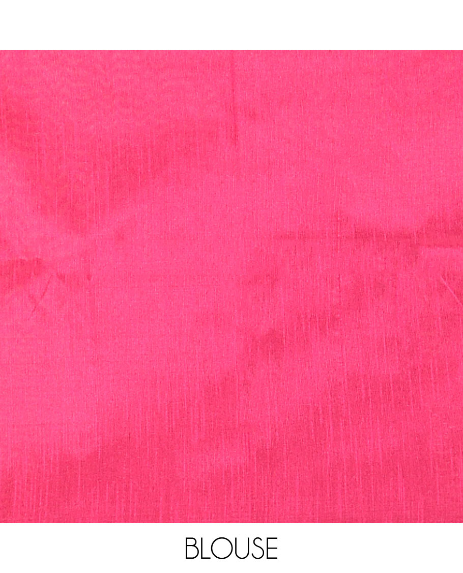 Black zari buttas dupion saree, floral creeper zari design border, and contrast pallu of thread stripes